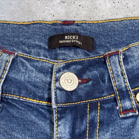 True Religion Relaxed Straight Jeans Ricki Women’s 30 Fits 35x32 Ghost Wave NWT - Picture 12 of 15